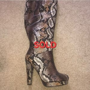 Snake print boots